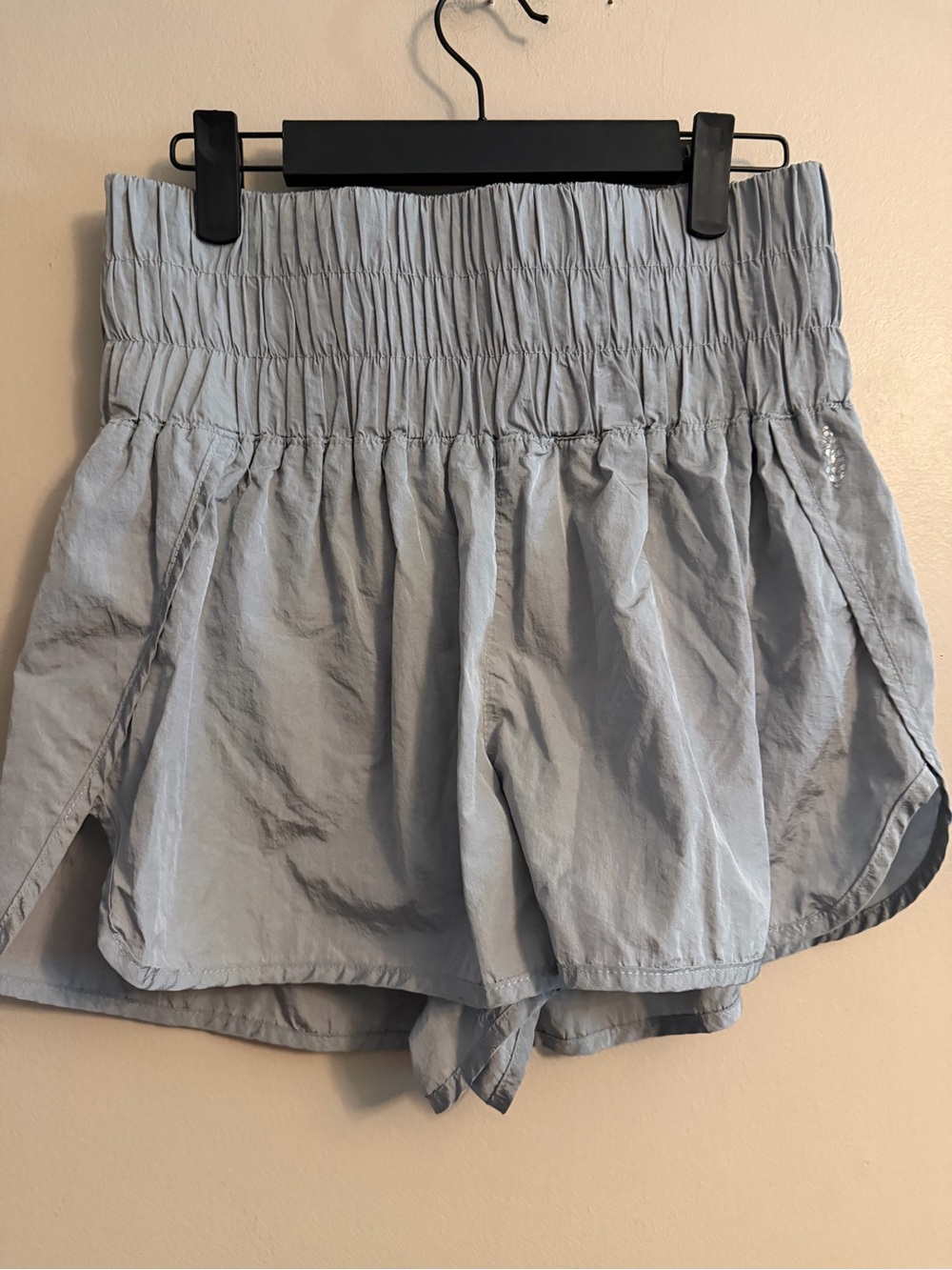 FP Movement by Free People Gray Smocked Waist Athletic Shorts